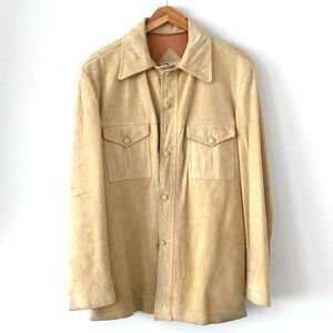 Vintage Remy Men's Cream Suede Jacket Shirt Sz 44 Western Indie Retro